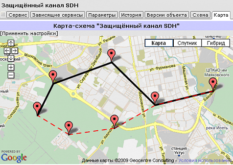 Интеграция Naumen Inventory с картографическим сервисом Google Maps.